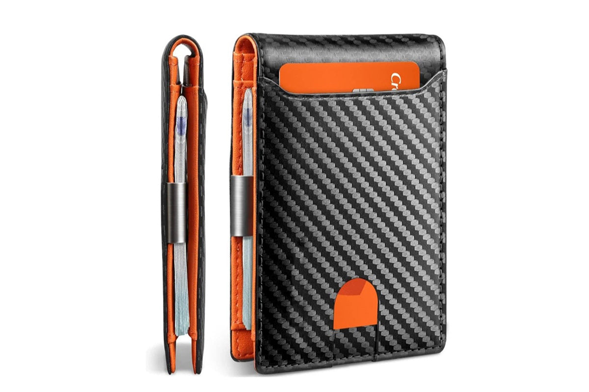 Mens Slim Wallet Leather Money Clip RFID Blocking Front Pocket Bifold Thin Card Holder