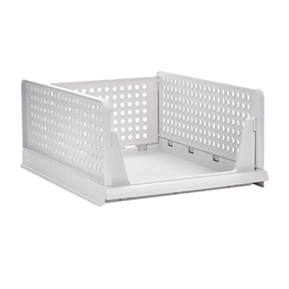 Stackable Plastic Storage Basket Foldable Closet Organizer Clothes Storage Drawer