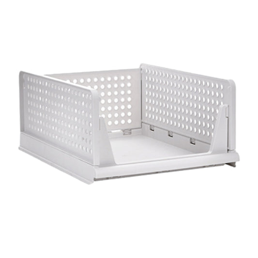 Stackable Plastic Storage Basket Foldable Closet Organizer Clothes Storage Drawer
