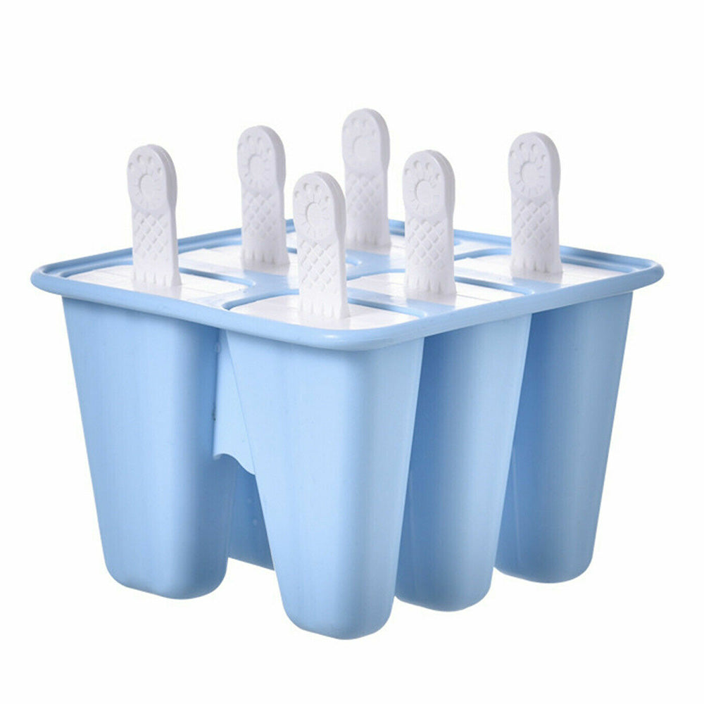 6 Cavity Ice Cream Mould Block Popsicle Molds Ice Lolly Mold With Sticks