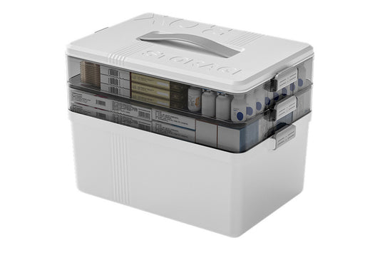 3 Tier Portable Medicine Storage Box Large Capacity Empty First Aid Cabinet for Home