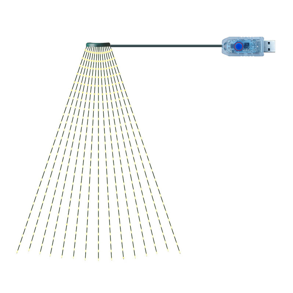 Christmas Tree Waterfall LED Fairy Lights for Outdoor Yard Party Decorations