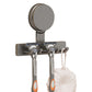5 Hook Suction Cup Towel Rack Wall Mounted No Drill Bathroom Holder for Shower