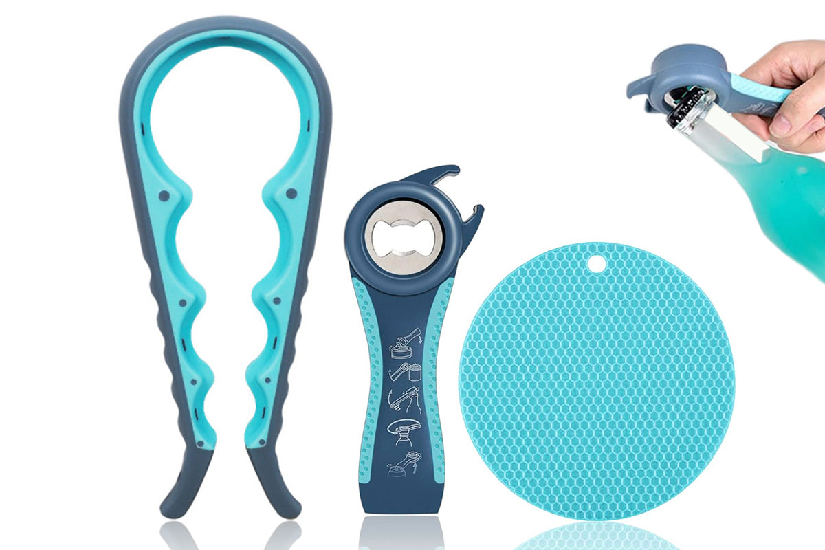 3PCS Jar Opener Bottle Opener With Non-Slip Pad For Weak Hands