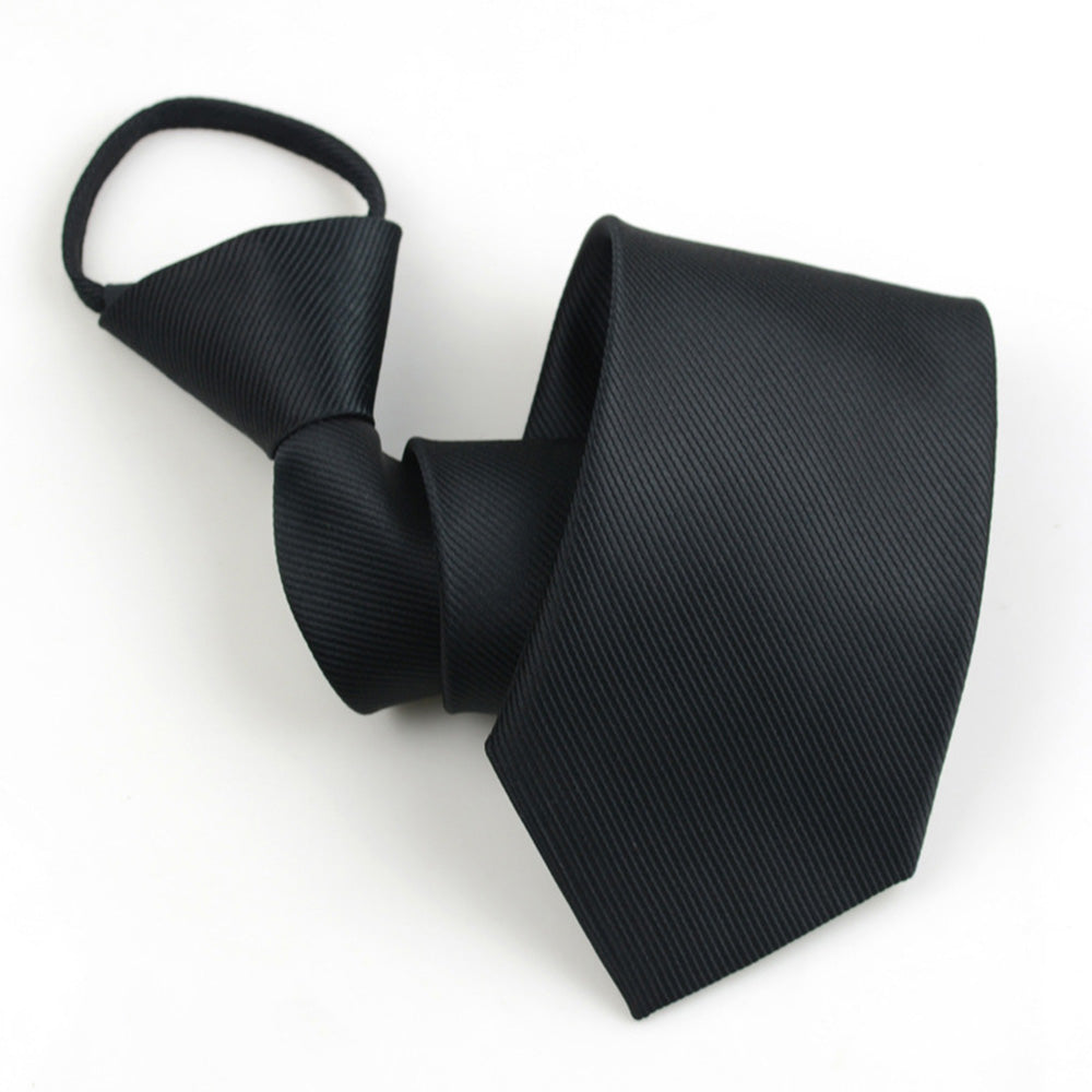 Men Pre-Tied Zip Necktie 8 cm for Wedding Business Formal Wear