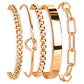 5PCS Gold Multi Layered Bracelets Stackable Gold Bangles Bracelet For Women