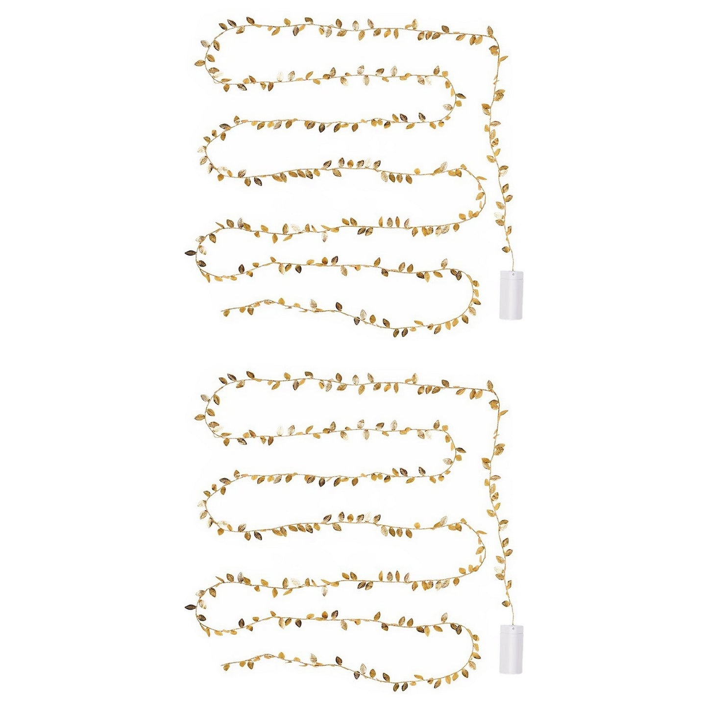 2Pcs 2M 20LEDs Golden Leaves String Lights for Home Xmas Wedding Decor