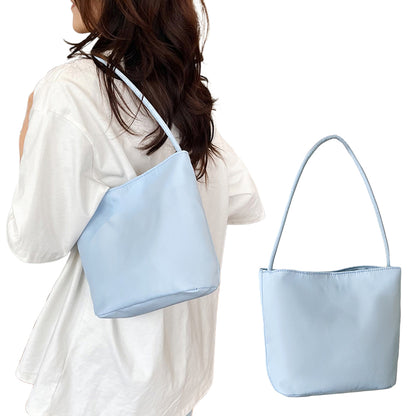 Nylon Bucket Bag Casual Lightweight Handbag Shoulder Tote for Women