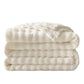 Bubble Fleece Blanket Soft Textured Throw for Sofa Bed Home Decor-White