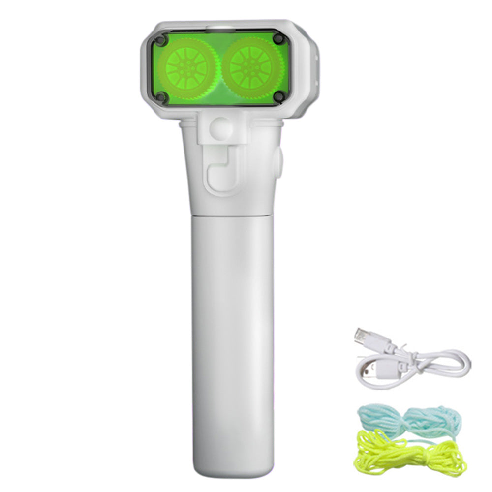 Handheld Double Wheel Rope Launcher Glow In the Dark Lasso Loop Fidget Toy