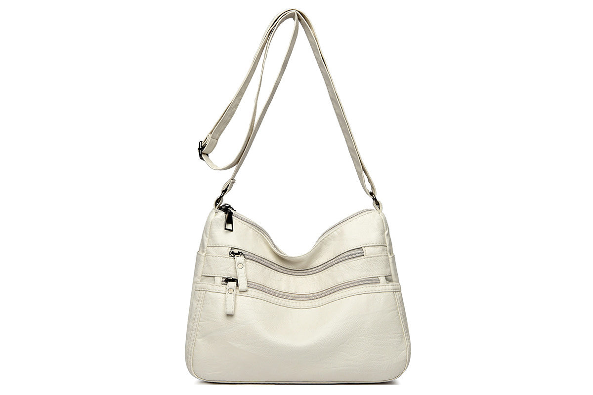 Women's Two-Layer PU Leather Crossbody Bag Shoulder Bag