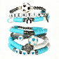 Colorful Soft Clay Football World Cup Bracelets Set for Aldults Soccer Fans