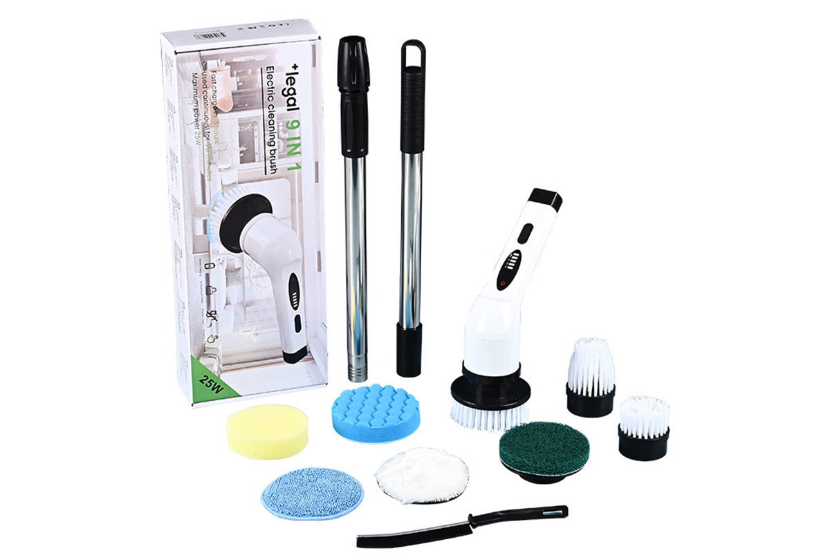 Electric Spin Scrubber Cordless Cleaning Brush Scrubber With 8 Replaceable Brush Heads