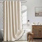 Waterproof Shower Curtain Thick Boho Wavy Edge With Rustproof Hooks