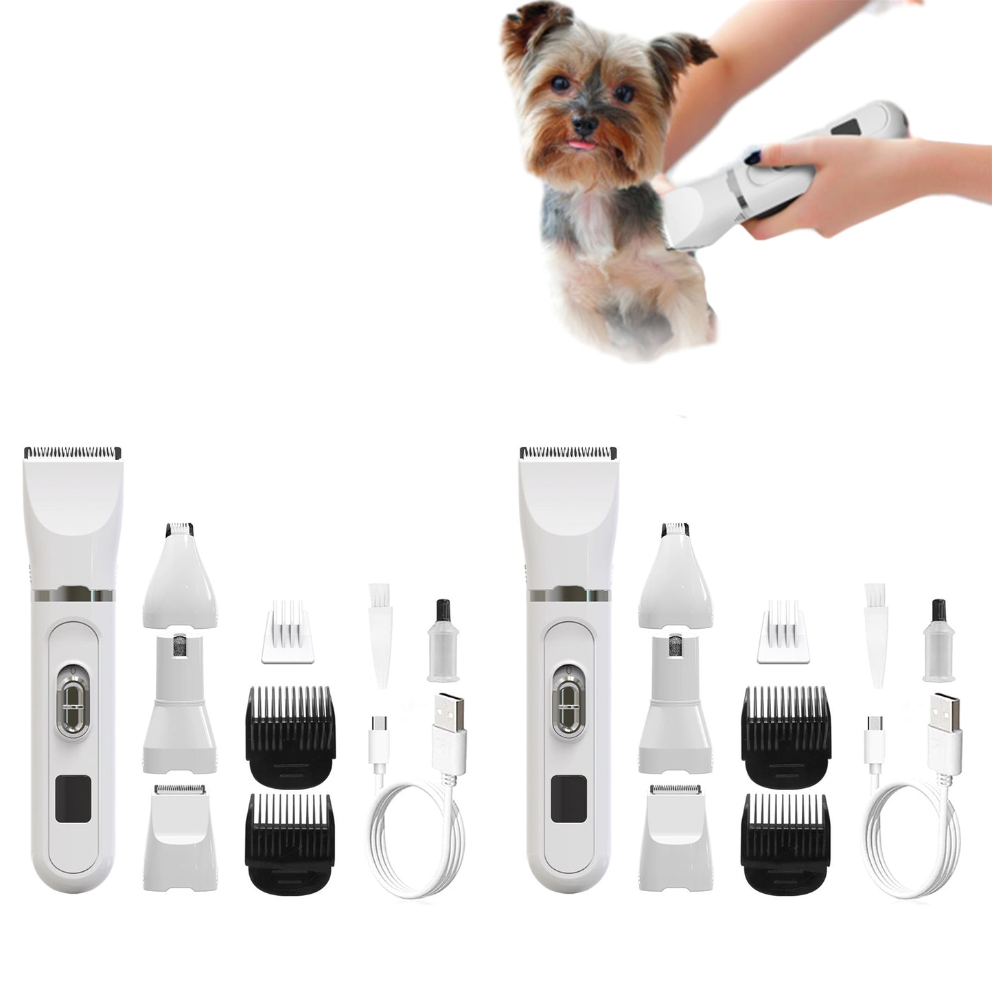 2Pcs Electric Pet Hair Trimmer Kit