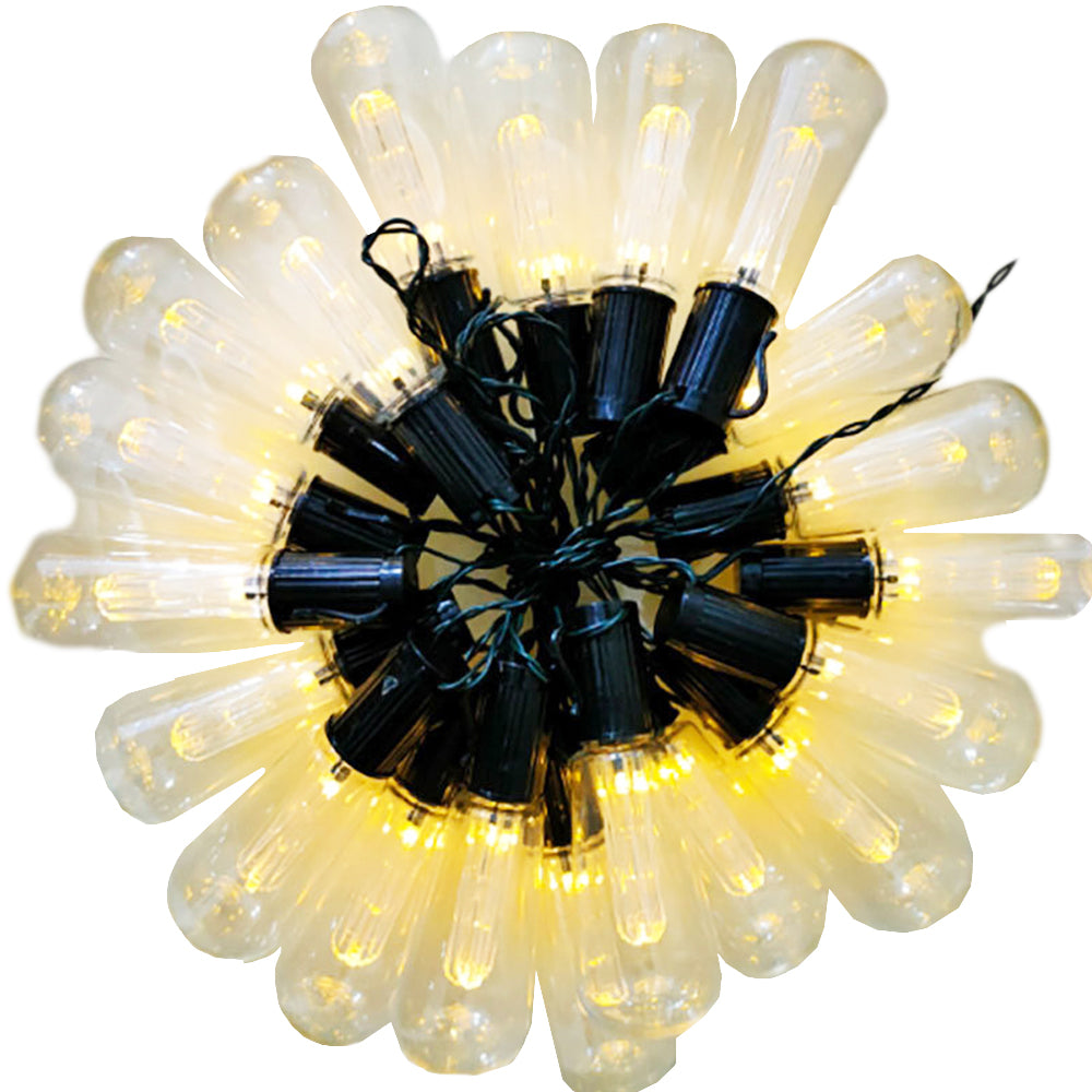 5M Solar Light LED Festoon String Light Outdoor Dimmable Xmas Party Patio Lamp