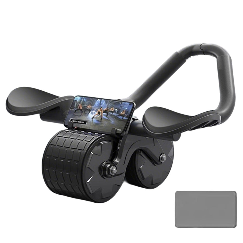 Fitness Ab Roller Wheel with Elbow Support Phone Holder for Home Gym
