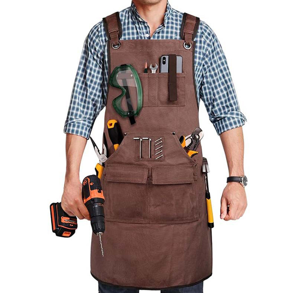 Woodworking Apron for Men Canvas Welder Aprons with Multi-Tool Pockets
