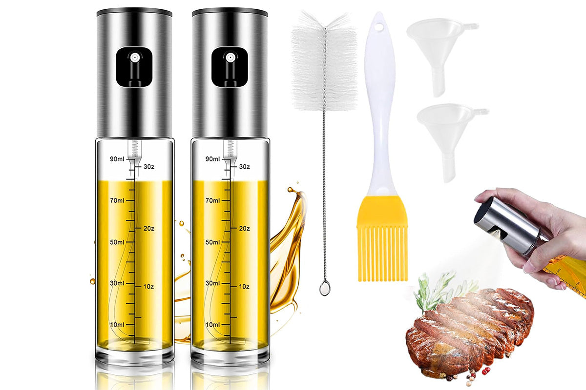 100ml Glass Olive Oil Sprayer Oil Dispenser Bottle for Cooking Salad BBQ Grilling