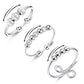 3Pcs Stainless Steel Spinner Rings Fidget Ring Set for Focus for Students and Office Workers