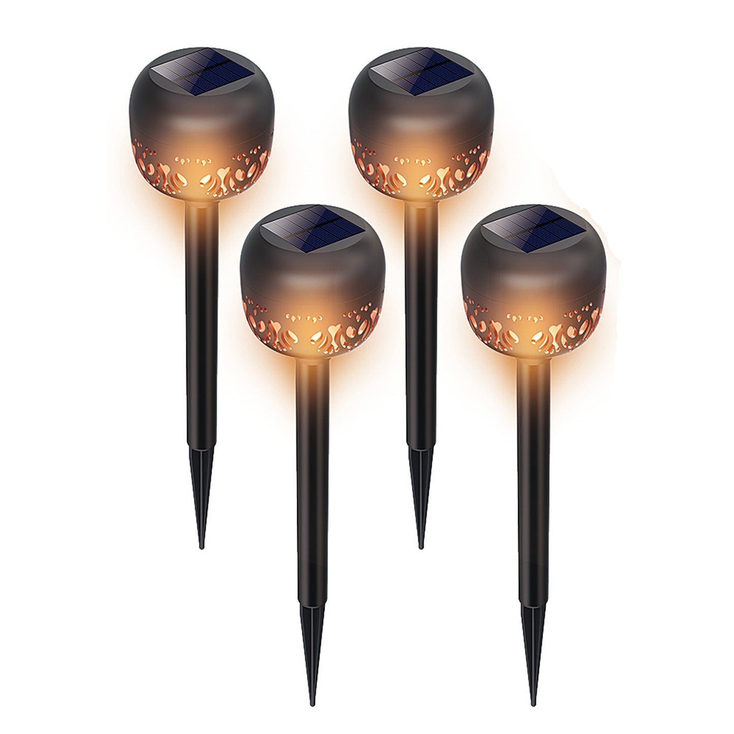 4Pcs Hollowed Out Solar Garden Stake Lights