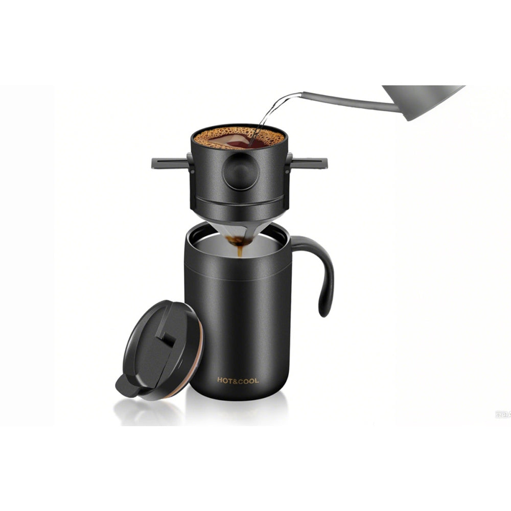 Portable Camping Pour Over Coffee Cup Set with Foldable Dripper for Travel Office Backpacking