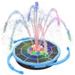 Solar Powered Floating Fountain with 12pcs Spray Heads RGB LED Bird Bath Water Fountain with 12pcs Spray Heads