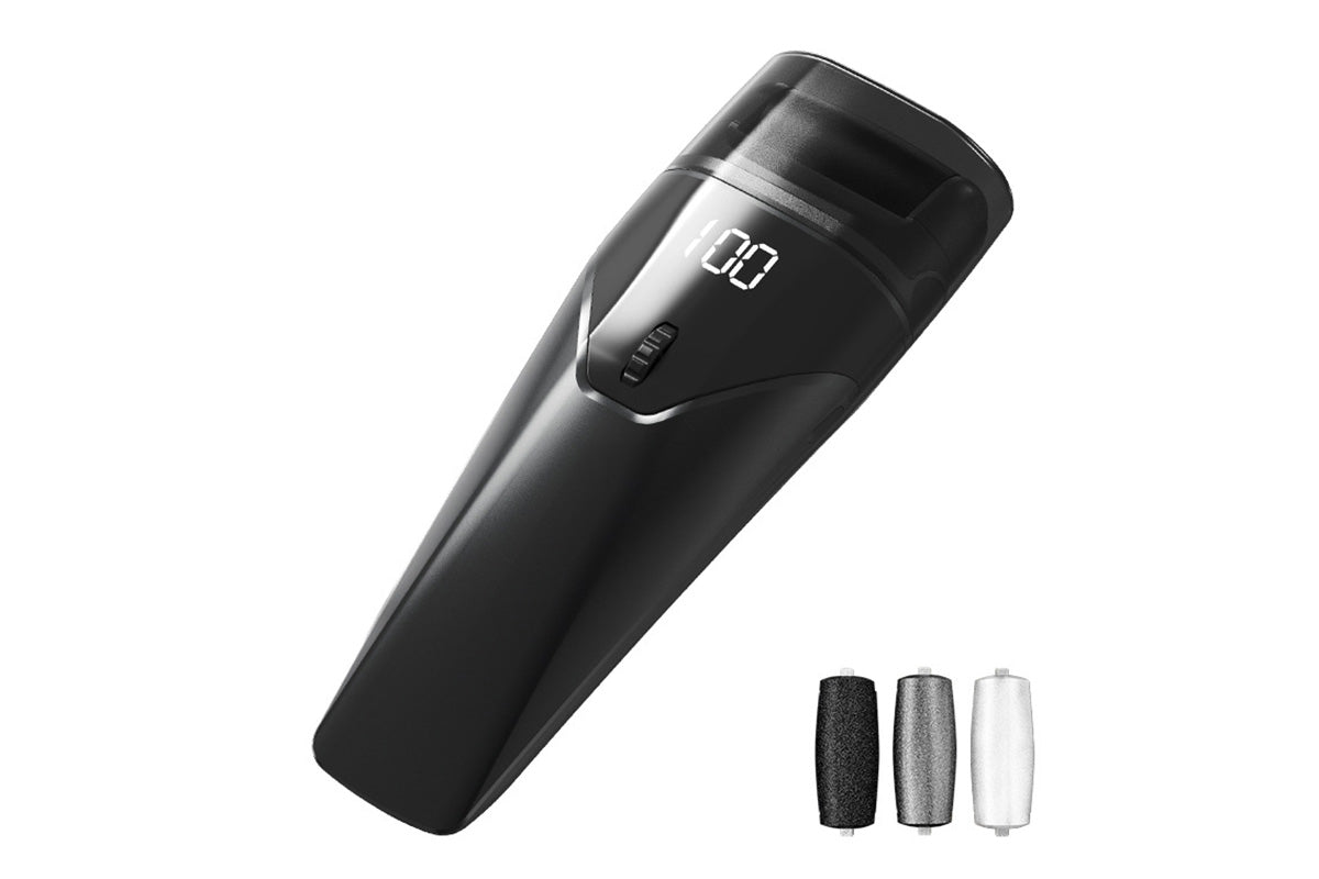 100 Speeds Electric Foot Callus Remover with 3 Rollers LED Light Foot File Pedicure Tool