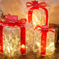 3D 3-Pack Christmas Gift Box with LED Lights Decorations