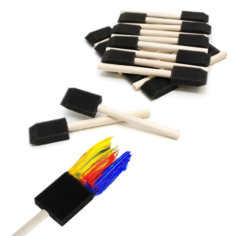 20Pcs 1 Inch Sponge Paint Brush Set Wood Handle Craft Touch Up Stain Brush