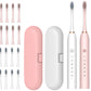 Couple's Electric Toothbrush Set with Travel Case -White and Pink