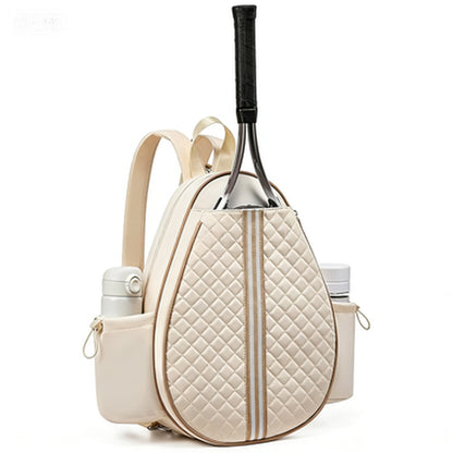 Multi-functional Sports Quilted Tennis Backpack Holds 2 Rackets