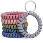 6Pcs Stretch Wrist Coil Keychains for Keys Cards and ID Badges