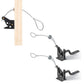 2Pcs Stainless Steel Spring Cable Pull Self-Locking Gate Latch Fit for Wooden Fence Gate