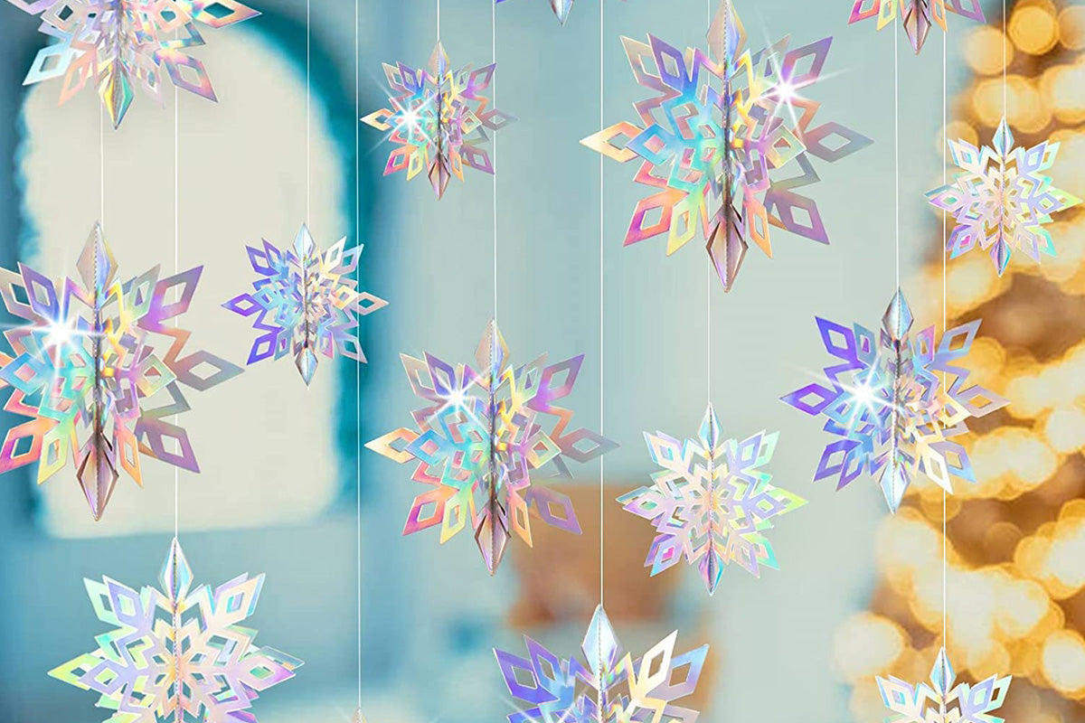 3D Paper Snowflake Hanging Decorations for Christmas Party