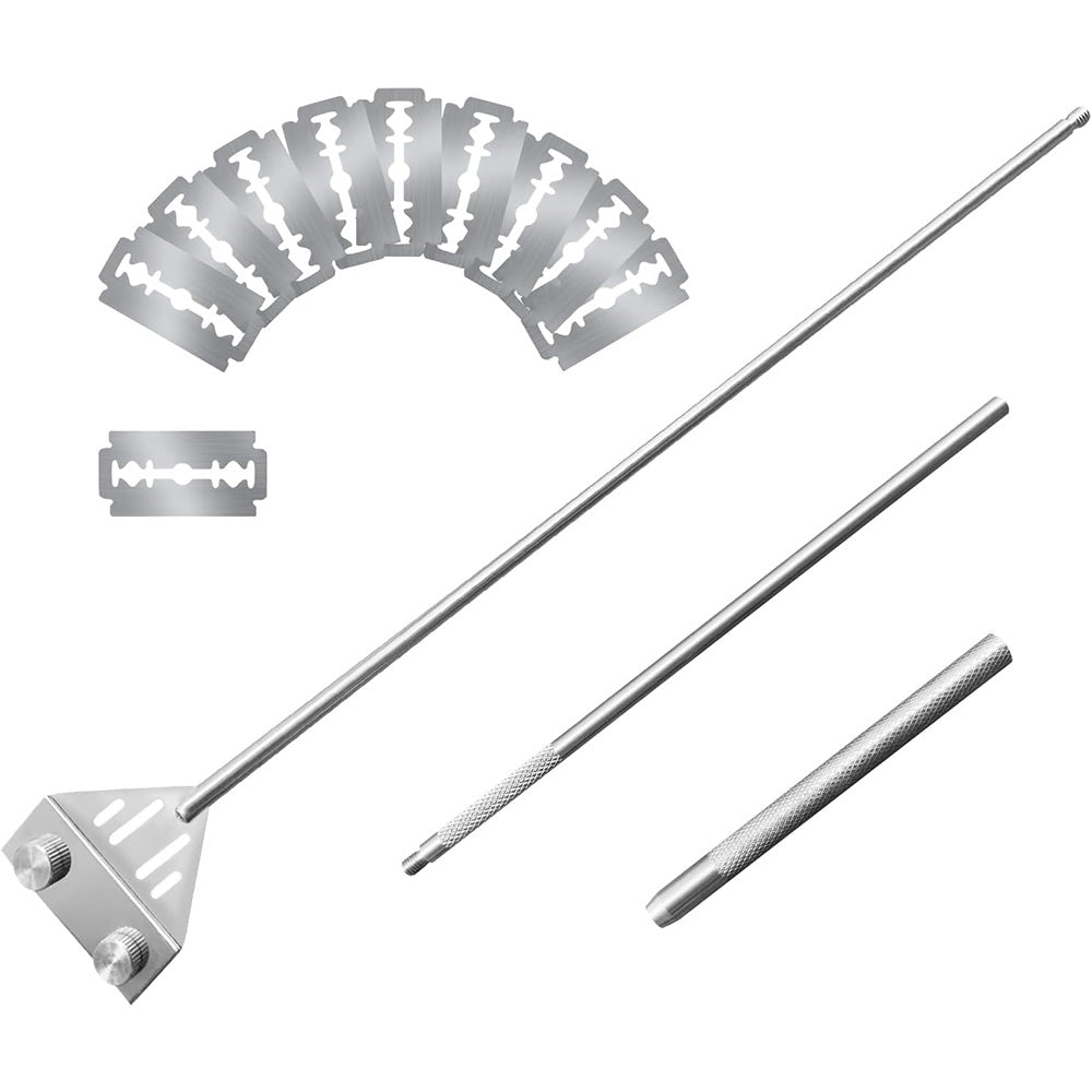 Aquarium Glass Scraper 65.5cm Stainless Steel Algae Scraper with 10 Blades