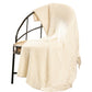 Vintage Knitted Throw Blanket with Tassels-Beige