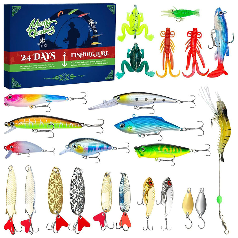 Christmas Fishing Tackle Advent Calendar 24Days Surprise Countdown Calendar