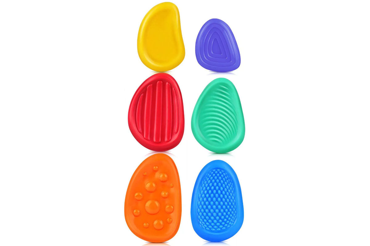 6Pcs Silicone Fidget Toy Sensory Stone Textured Worry Stone Adults Stress Relief Toy