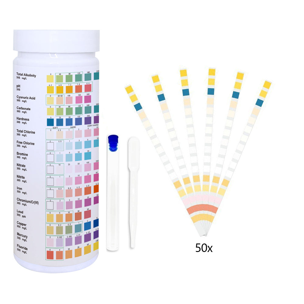 50Pcs 16-in-1 Drinking Water Test Kit Strips Home Water Quality Test Strips Set