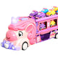 Car Toys Unicorn Toys Truck with Foldable Race Track and 6 Princess Cars for Girls