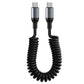 USB C To C Cable Car Coiled Type C Charging Cable For iPhone Samsung