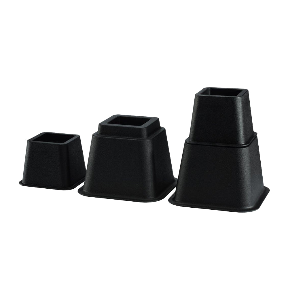 Set of 4 Risers Heavy Duty Bed Chair Risers Feet Leg Lift Furniture Extra Raiser Stand