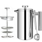 French Press Coffee Maker 304 Stainless Steel Double-Wall Insulated for Camping and Home
