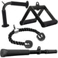 4 Piece Home Gym Cable Attachment Set with 2 Hooks and Tricep Rope