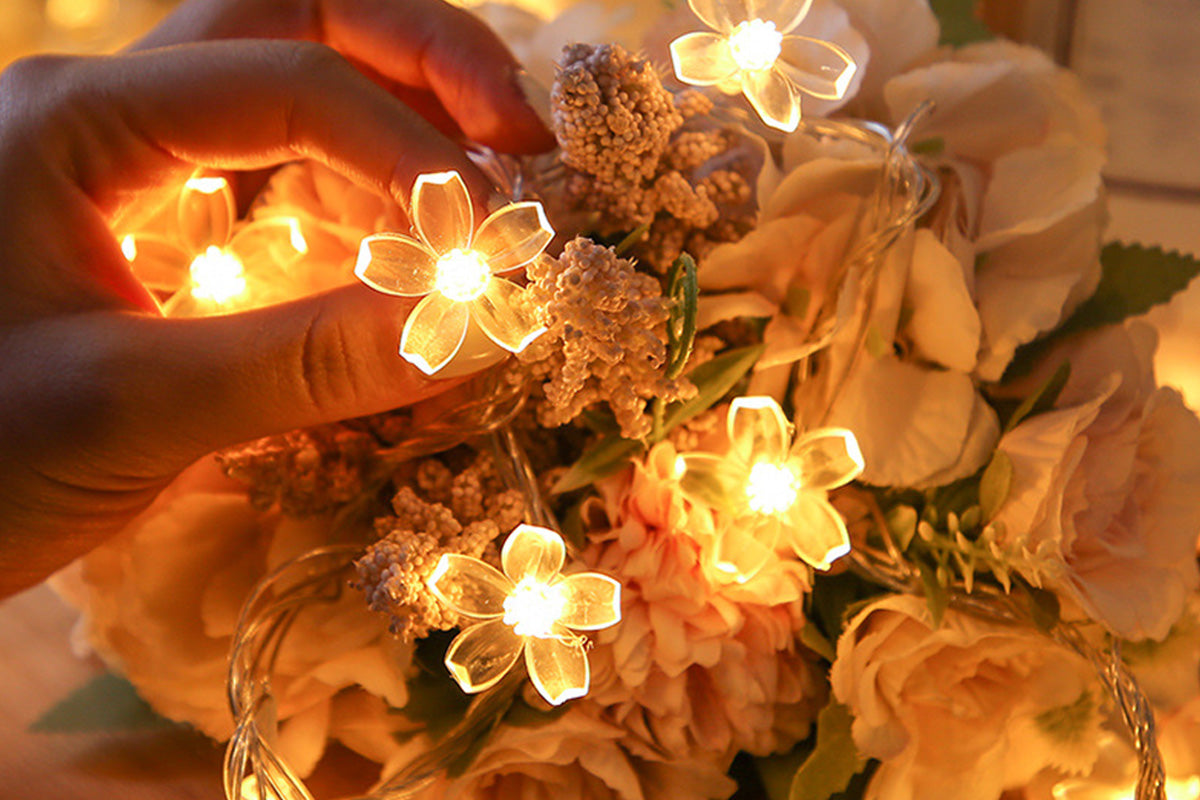 Outdoor Solar String Flower Lights Fairy Lights for Garden and Christmas Decoration