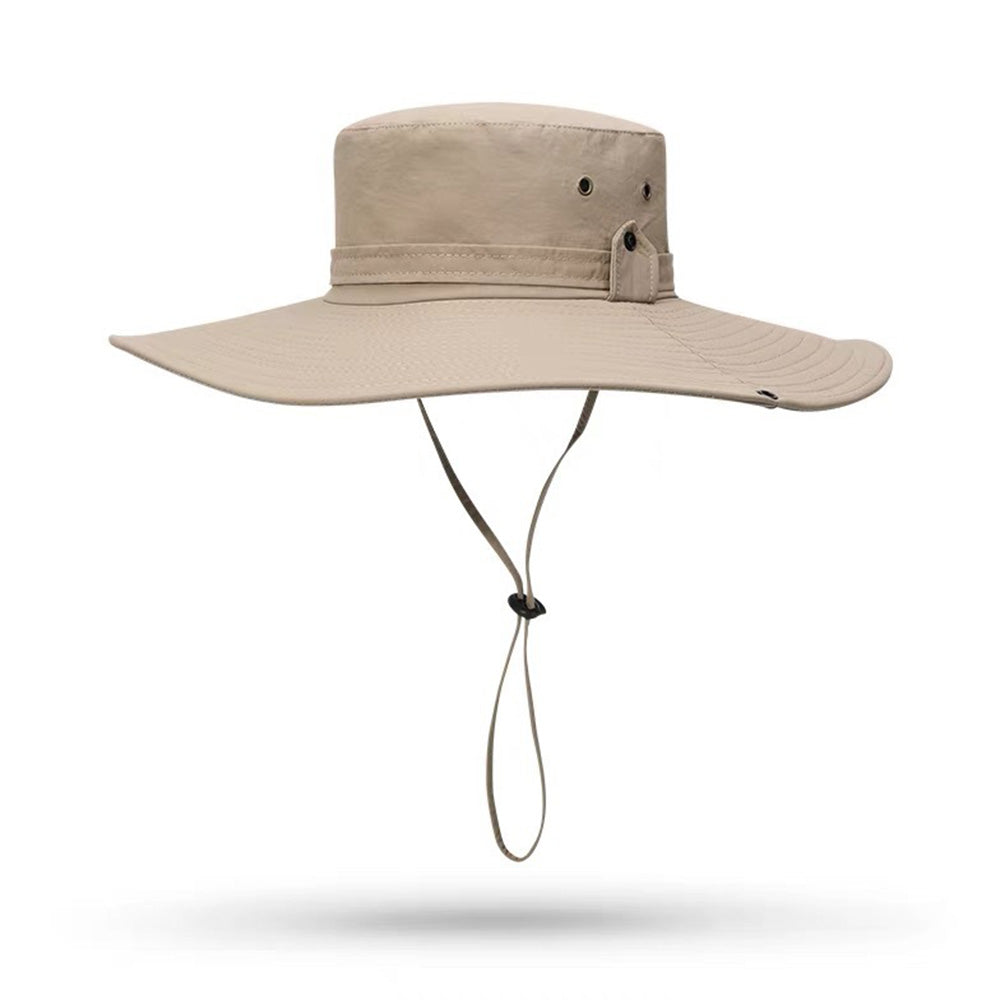Foldable Wide Brim UV Sun Hat with Wind Strap for Fishing and Hiking