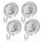 4Pcs Clear Vacuum Suction Cup Hooks Drill Free for Smooth Surfaces