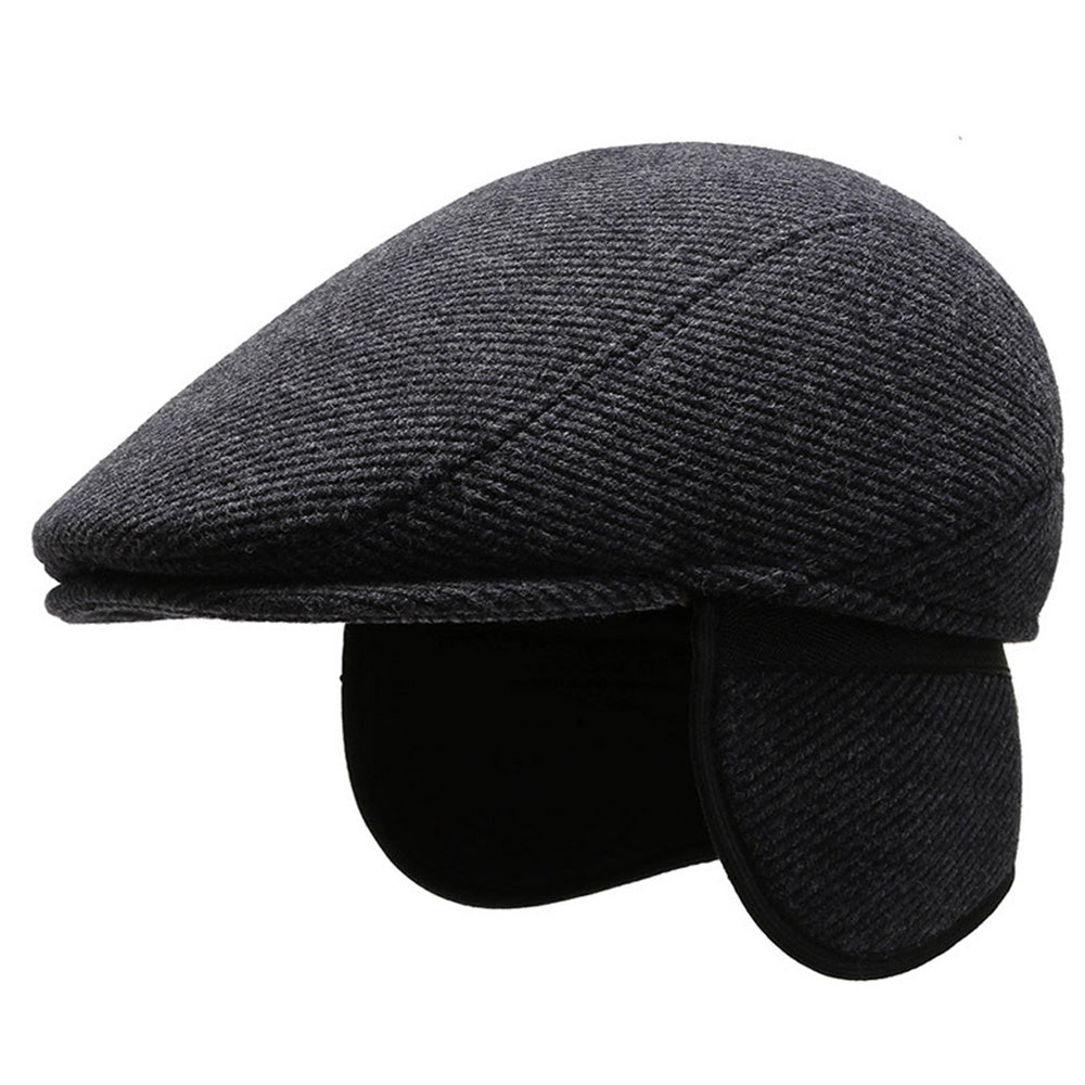 Men’s Woolen Hat Flat Cap Retro Fashion Cap Golf Driving Beret Hat