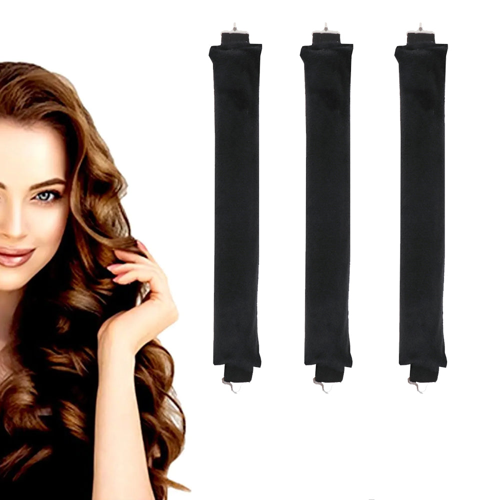 3Pcs Heatless Hair Curling Flexi Rods Set with Hook